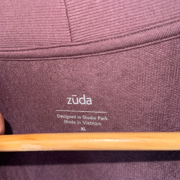 Zuda cardigan Rose Taupe Z-Knit Open Front Topper pink purple XL - Picture 3 of 4